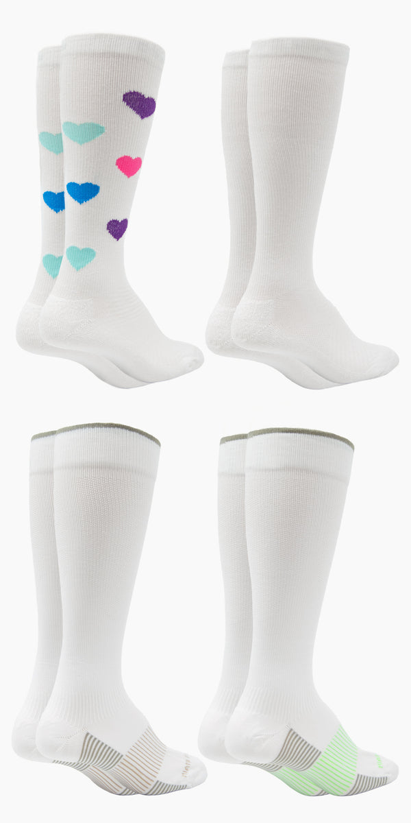 4 Pairs - Essential Set - Women's Everyday Compression Socks (15-20mmHg)